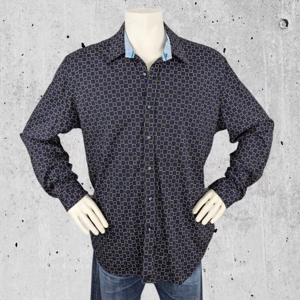Buttercloth Shirt Size 3XL XXXL Multi-Color Squares